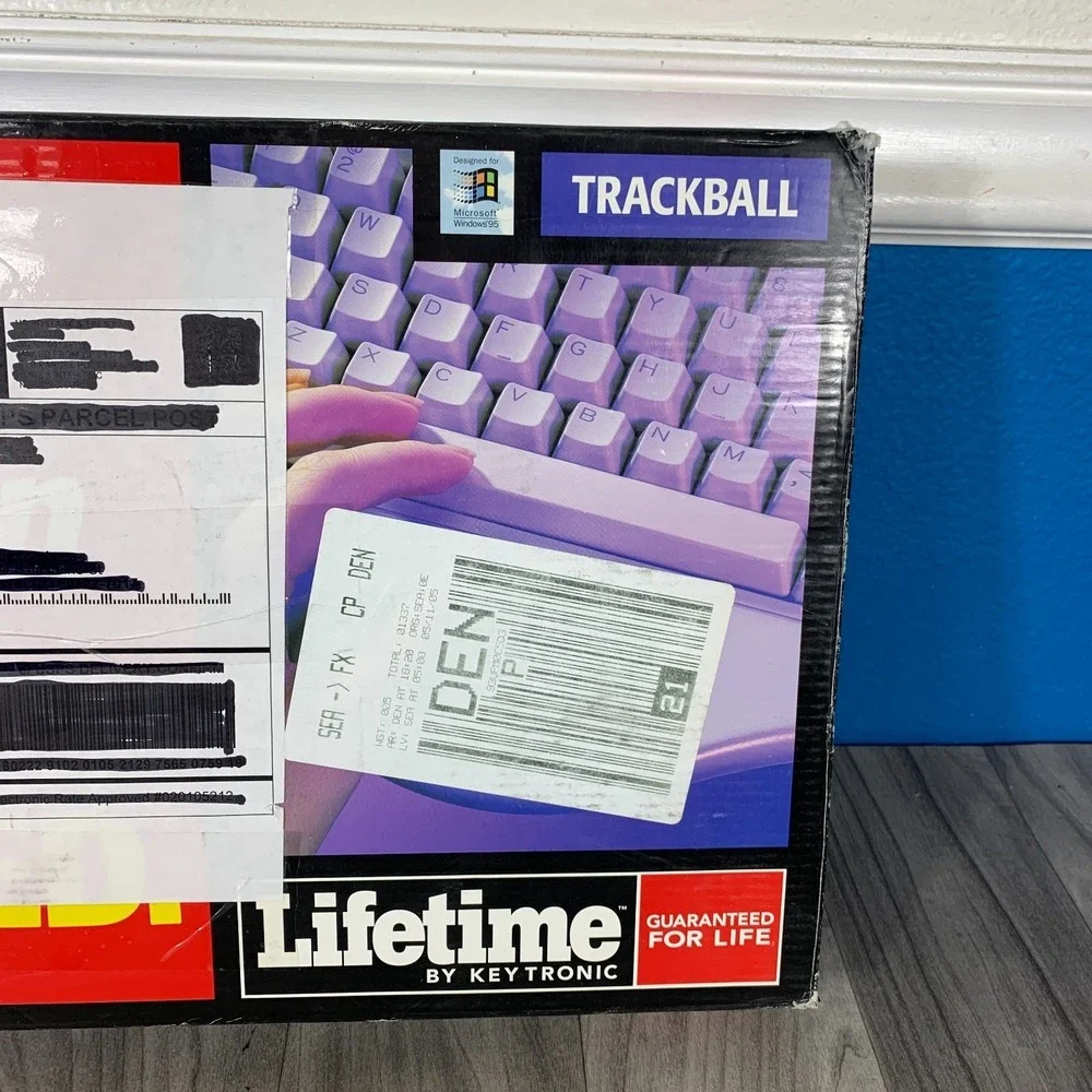Vintage Keytronic Lifetime Series Keyboard w/ Built In Trackball Retro Computer